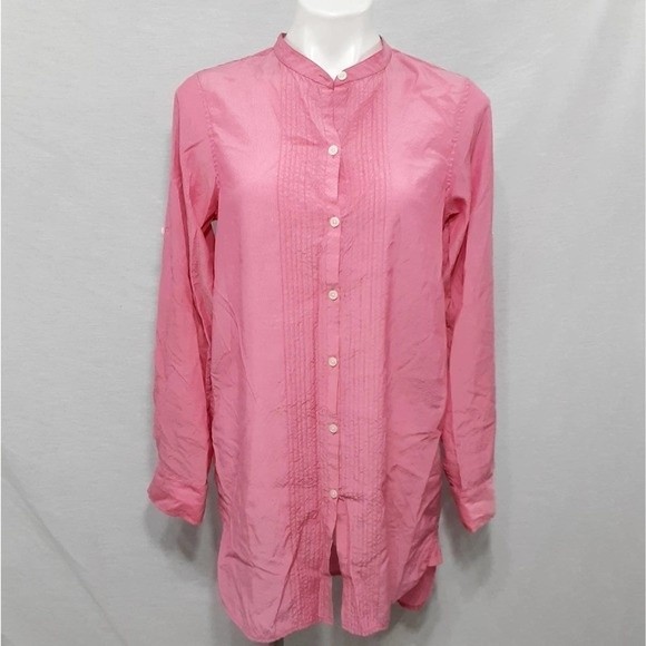 New DKNYC Pink Foldable Long Sleeve Tunic Top Medium | Comfy Fit - Picture 2 of 6